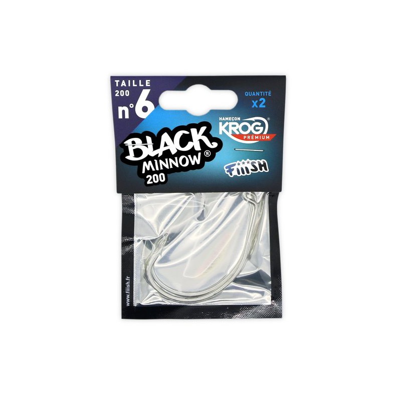 FIIISH KROG PREMIUM HOOK N°6 BLACK MINNOW 200MM