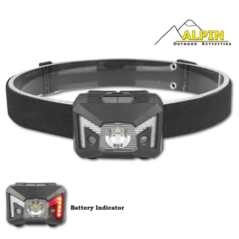  108b	 108b1108b2front 108b 607109096108b	 Φακος κεφαλης με μπαταριες 220Lm Sensor+ SMD Red + Ενταση Μπαταρίας 